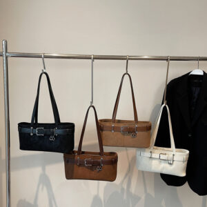 custom-vintage-suede-tote-bags-metal-buckle-oem